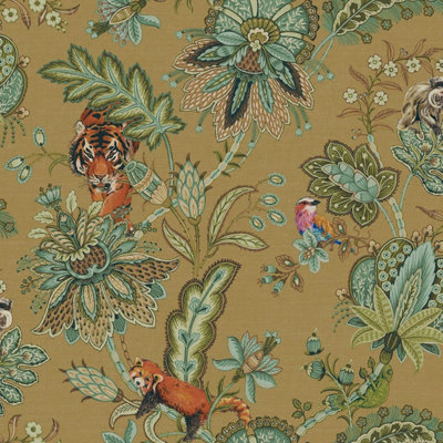 Holden Bazaar Animal Jacobean Wallpaper Ochre 13450