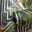 Holden Congo Black Gold Art Deco Geometric Tropical Jungle Animals Wallpaper