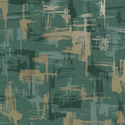 Holden Decor Abstract Geo Dark Green Wallpaper Metallic Gold Modern Contemporary