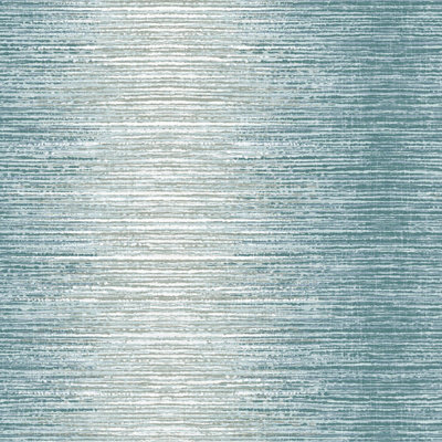 Holden Decor Arlo Teal Horizontal Geometric Textured Wallpaper