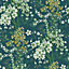 Holden Decor Ayana Teal Wallpaper Floral Botanical Green Flowers Paste The Wall
