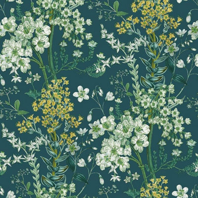 Holden Decor Ayana Teal Wallpaper Floral Botanical Green Flowers Paste The Wall