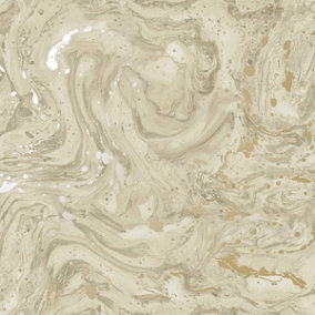 Holden Decor Azurite Beige Gold Marble Smooth Wallpaper