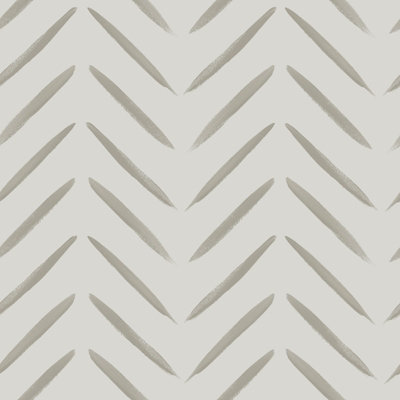 Holden Decor Brush Marks Tribal Chevron Stripe Zig Zag Feature Smooth Wallpaper Taupe 13041