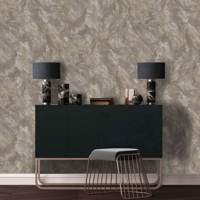 Holden Decor Calacatta Marble Bead Taupe Marble Textured Wallpaper