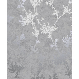 Holden Decor Chevril Grey/Silver Floral trail Blown Wallpaper