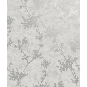 Holden Decor Chevril Taupe Floral Trail Blown Wallpaper