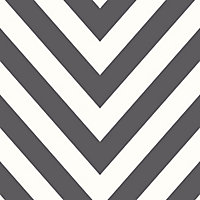 Holden Decor Chevron Black/White Geometric Print Smooth Wallpaper