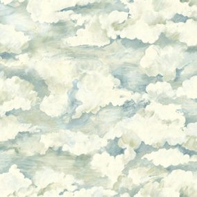 Holden Decor Cloudscape Soft Aqua Blue Wallpaper Sky Calming Modern Feature Wall