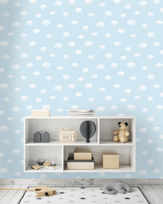 Holden Decor Cloudy Sky Blue Children's Clouds Smooth Wallpaper