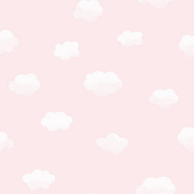 Holden Decor Cloudy Sky Pink Children's Smooth Wallpaper