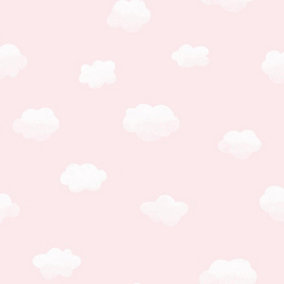 Holden Decor Cloudy Sky Pink Children's Smooth Wallpaper