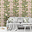 Holden Decor Congo Bold Glasshouse Tropical Jungle Butterfly Snake Wallpaper Pink 90200