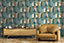 Holden Decor Curved Geo Teal Wallpaper