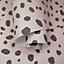 Holden Decor Dalmatian Spot Dot Print Wallpaper Pink and Black 12941
