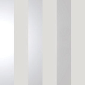 Holden Decor Dillan Stripe Grey / Silver Smooth Wallpaper