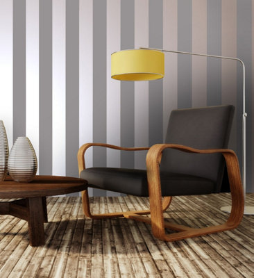 Holden Decor Dillan Stripe Rose Gold Grey Smooth Wallpaper