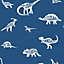 Holden Decor Dino Dictionary Blue Children's Smooth Wallpaper