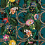 Holden Decor Floral Gate Teal Floral Smooth Wallpaper