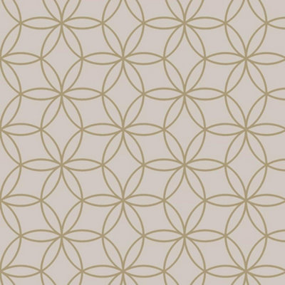 Holden Decor Geometric Circles Disco Beige/Gold Metallic Wallpaper 12880 - Feature Wall