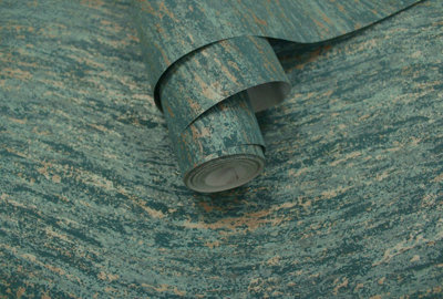 Holden Decor Industrial Wave Texture Teal Blown Wallpaper