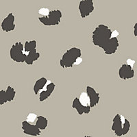 Holden Decor Large Leopard Spot Taupe Animal Print Smooth Wallpaper