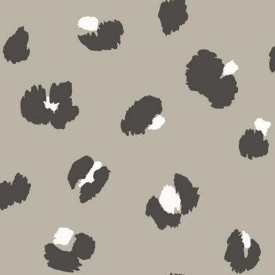 Holden Decor Large Leopard Spot Taupe Animal Print Smooth Wallpaper