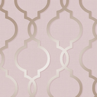 Holden Decor Laticia Pink Trellis Textured Wallpaper | DIY at B&Q