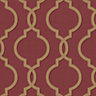 Holden Decor Laticia Red / Gold Trellis Textured Wallpaper