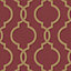 Holden Decor Laticia Red / Gold Trellis Textured Wallpaper