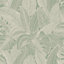 Holden Decor Linear Palm Leaf Sage Tropical Embossed Wallpaper