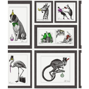 Holden Decor Mad Dogs Multi Quirky Animals Smooth Wallpaper