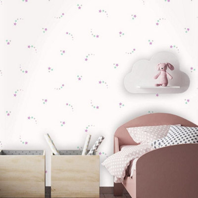 Holden Decor Make Believe Shooting Stars Pink Wallpaper 12591