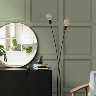 Holden Decor Modern Wood Panel 3D Effect Green Flat Surface Wallpaper 12982