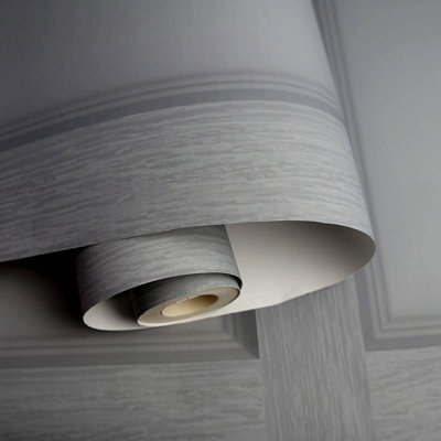 Holden Decor Modern Wood Panel 3D Effect Grey Flat Surface Wallpaper 12981