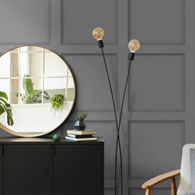 Holden Decor Modern Wood Panel 3D Effect Grey Flat Surface Wallpaper 12981