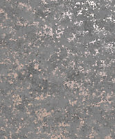 Holden Decor Obsidian Grey/Rose Gold Industrial Texture Blown Wallpaper