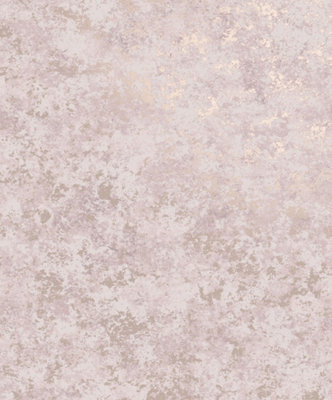 Holden Decor Obsidian Pink/Rose Gold Industrial Texture Blown Wallpaper