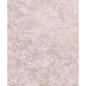 Holden Decor Obsidian Pink/Rose Gold Industrial Texture Blown Wallpaper