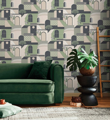 Holden Decor Ombre Stripe Wallpaper Teal