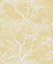Holden Decor Whispering Trees Yellow Allover Tree Textured Wallpaper