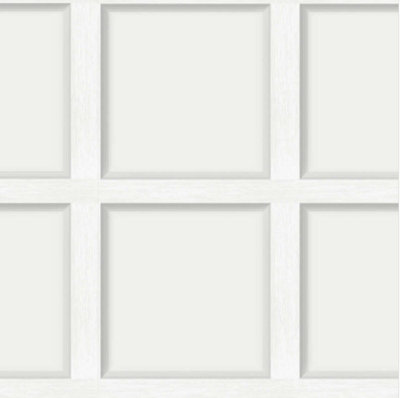 Holden Decor Wood Panel 3D Effect Wooden Panelling Dove White Light Grey Wallpaper
