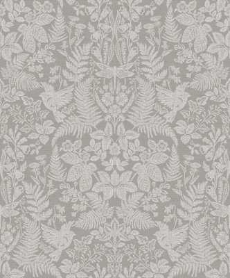 Holden Decor Woodland Stitch Grey Blown Wallpaper