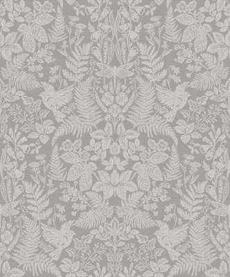 Holden Decor Woodland Stitch Grey Blown Wallpaper