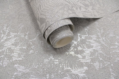Holden Decor Woodland Stitch Grey Blown Wallpaper