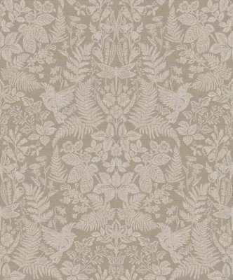 Holden Decor Woodland Stitch Taupe Blown Wallpaper