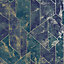 Holden Decor Zarci Navy Geometric Embossed Wallpaper