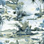 Holden Horizon Jungle Nature Animal Scene Navy Teal Paste The Wall Wallpaper