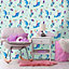 Holden Over the Rainbow Narwhals and Mermaids Wallpaper Light Teal (91011)