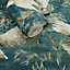 Holden Patagonia Sarus Cranes Wallpaper Teal (36103-BUR)
